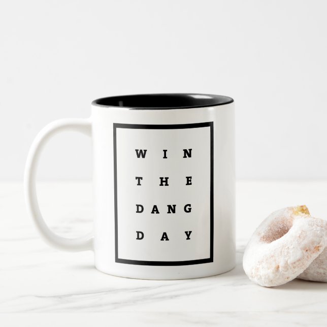 Caneca De Café Em Dois Tons Ganhe o dia de Dang (Com Donut)