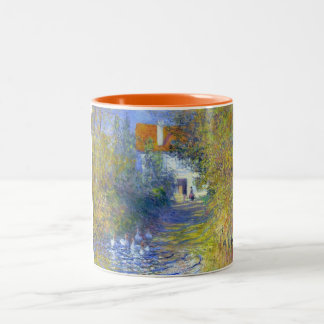 Caneca De Café Em Dois Tons Gansos no Creek, Claude Monet