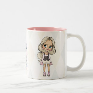 Caneca De Café Em Dois Tons Garota Arlequim do Carnaval