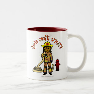 Caneca De Café Em Dois Tons Garota Bombeiro