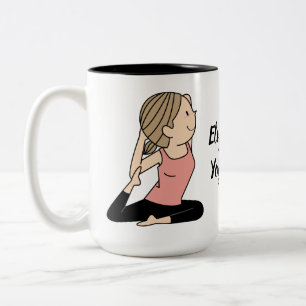 Caneca De Café Em Dois Tons Garota Bonita Na Classe De Ioga Rosa Personalizada