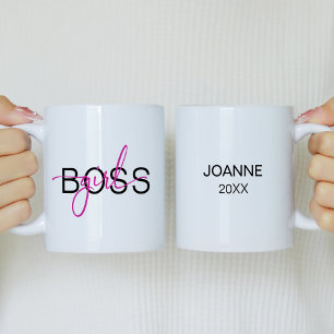 Caneca De Café Em Dois Tons Garota Chefe Rosa Quente 