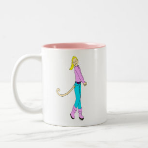 Caneca De Café Em Dois Tons garota com cauda