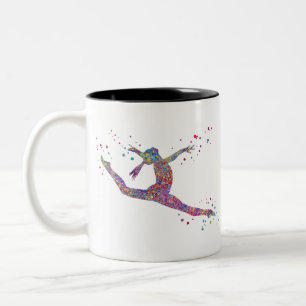 Caneca De Café Em Dois Tons Garota de ginástica