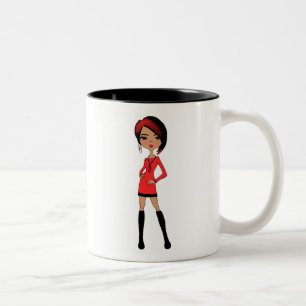 Caneca De Café Em Dois Tons Garota Fashionista Dois Canuta Tonelada