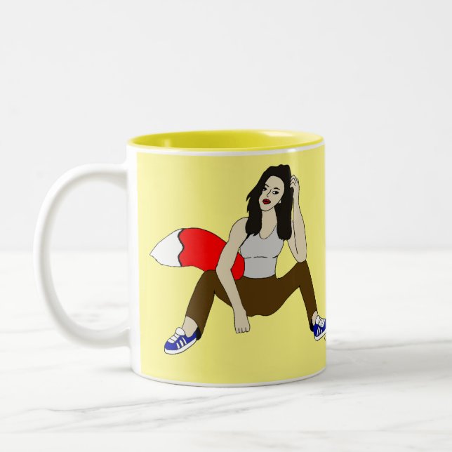 Caneca De Café Em Dois Tons garota foxy (Esquerda)