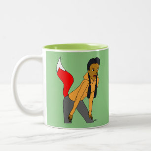 Caneca De Café Em Dois Tons garota foxy