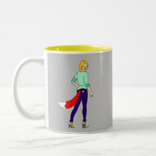 Caneca De Café Em Dois Tons garota foxy