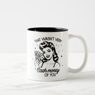 Caneca De Café Em Dois Tons Garota Glamurosa Retro dos Anos 1950 Citação Engra