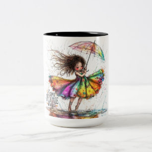 Caneca De Café Em Dois Tons Garota Preguiçosa Chuva Pequenas Coisas Muito