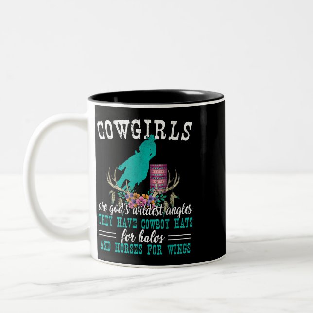 Caneca De Café Em Dois Tons Garotas-Vacas São Os Mais Selvagens Angels Cavalo  (Esquerda)
