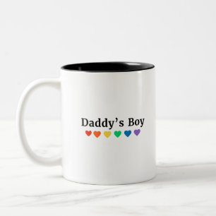 Caneca De Café Em Dois Tons Garoto pai, Orgulho Arco-Íris, Legal LGBT Engraçad