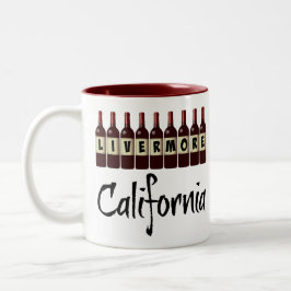 Caneca De Café Em Dois Tons Garrafa de Vinho Tinto de Livermore California Pro