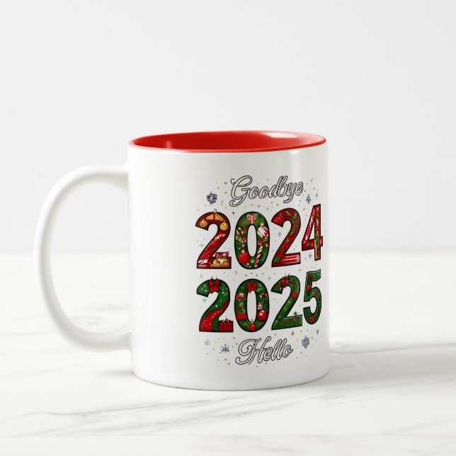 Caneca De Café Em Dois Tons Garrafas de Água do ano novo (Esquerda)