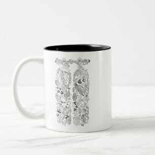 Caneca De Café Em Dois Tons Garrafas de mergulho em Scuba design marinho em pr