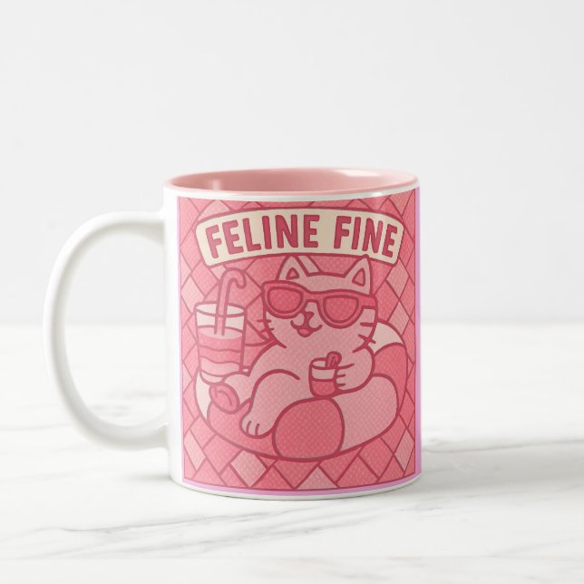 Caneca De Café Em Dois Tons gata fina com diamante (Esquerda)