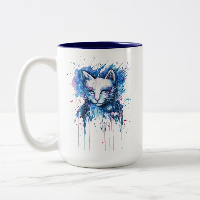 Caneca De Café Em Dois Tons Gatinha (Esquerda)