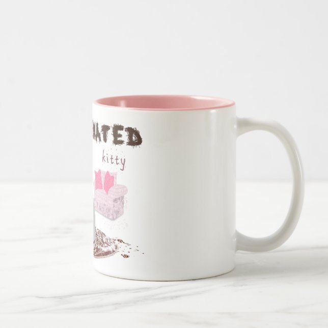 Caneca De Café Em Dois Tons gatinho caffeinated (Direita)
