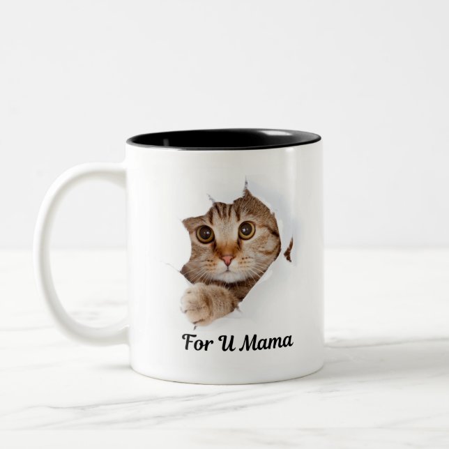 Caneca De Café Em Dois Tons Gatinho coxa (Esquerda)