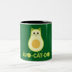 Caneca De Café Em Dois Tons gatinho de gato abacado