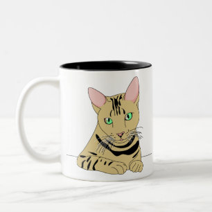 Caneca De Café Em Dois Tons Gatinho de Gato Animal Mao Pet Pose