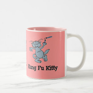Caneca De Café Em Dois Tons Gatinho de Kung Fu