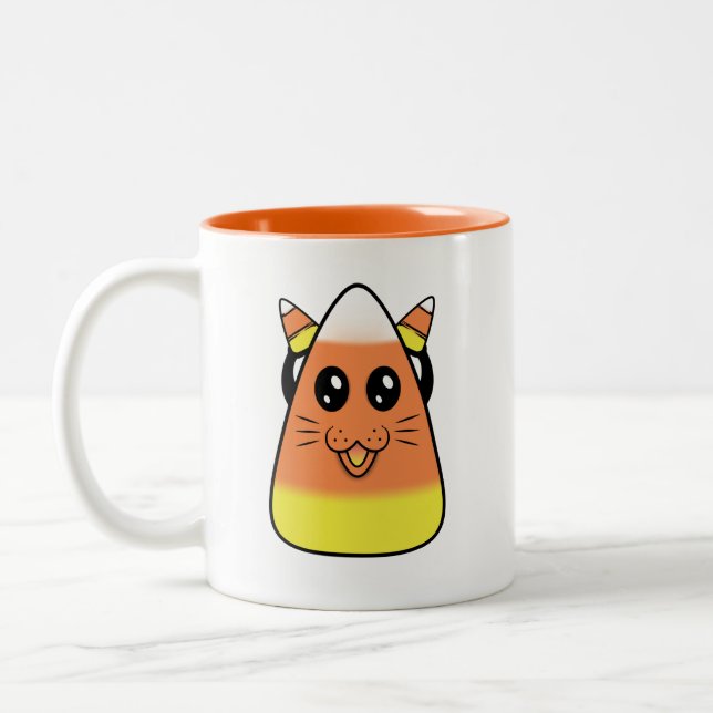 Caneca De Café Em Dois Tons Gatinho de milho doce (Esquerda)