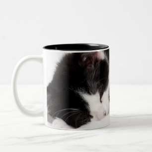 Caneca De Café Em Dois Tons Gatinho do sono