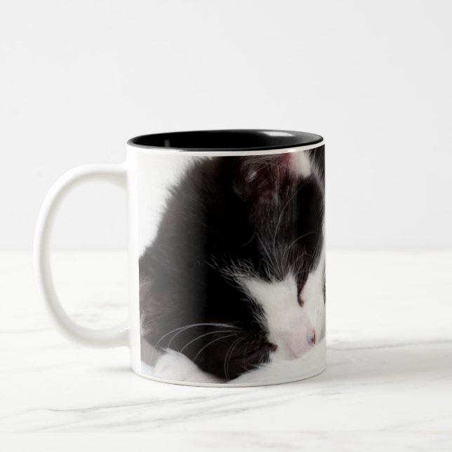 Caneca De Café Em Dois Tons Gatinho do sono (Esquerda)