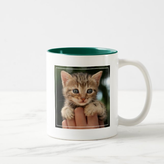Caneca De Café Em Dois Tons Gatinho doce do bebê (Direita)