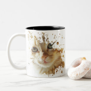 Caneca De Café Em Dois Tons Gatinho Gato Melhor presente para os proprietári
