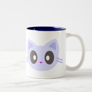 Caneca De Café Em Dois Tons gatinho kawaii
