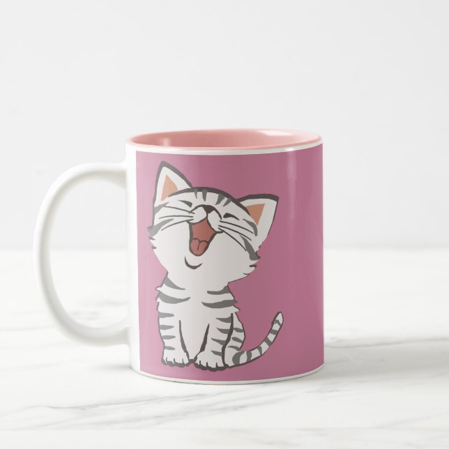 Caneca De Café Em Dois Tons Gatinho macio (Esquerda)