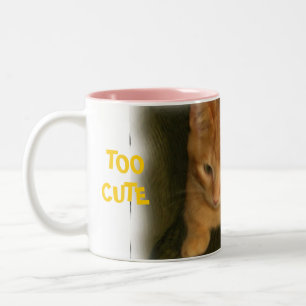 Caneca De Café Em Dois Tons Gatinho "MUITO BONITO PARA CHÁ"