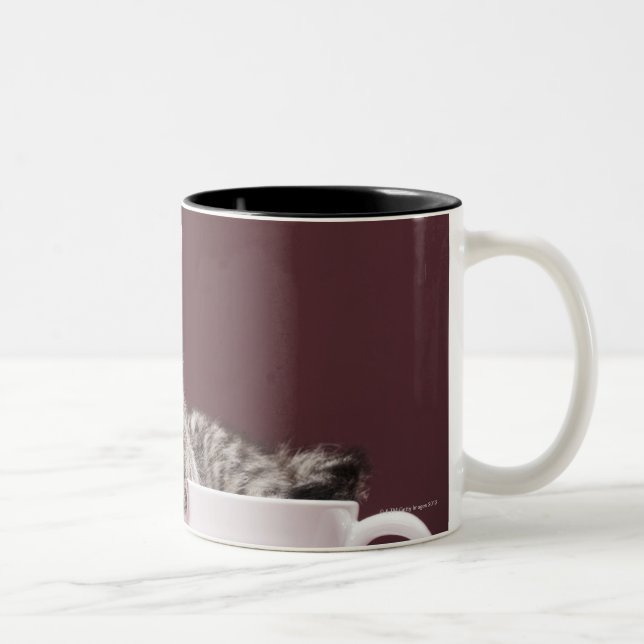 Caneca De Café Em Dois Tons Gatinho no copo e nos pires (Direita)