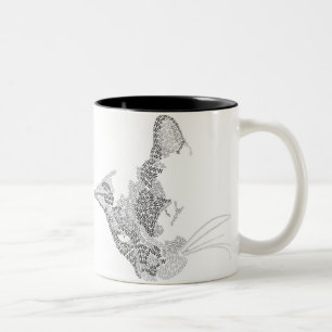 Caneca De Café Em Dois Tons Gatinho tipográfico
