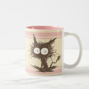 Caneca De Café Em Dois Tons Gatinho Unkempt cor-de-rosa GabiGabi de Brown