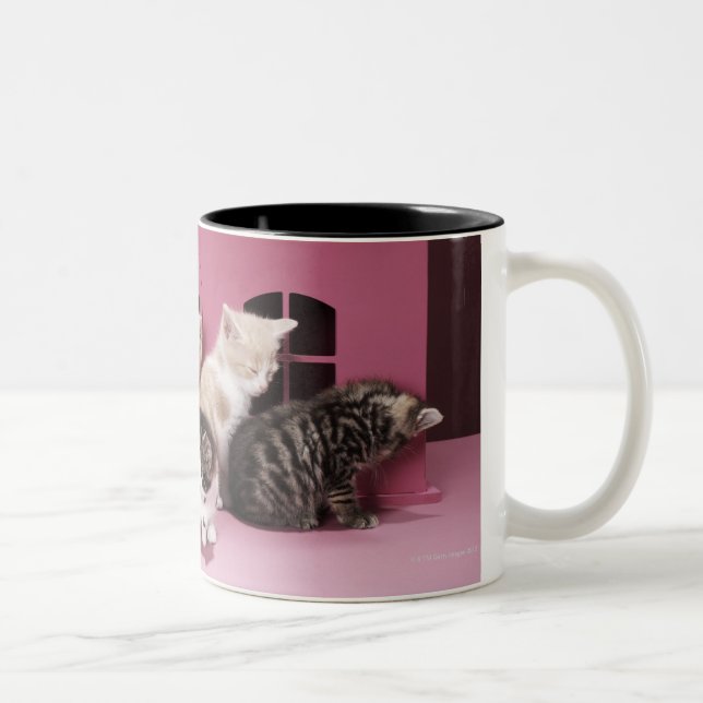 Caneca De Café Em Dois Tons Gatinhos na casa de boneca (Direita)