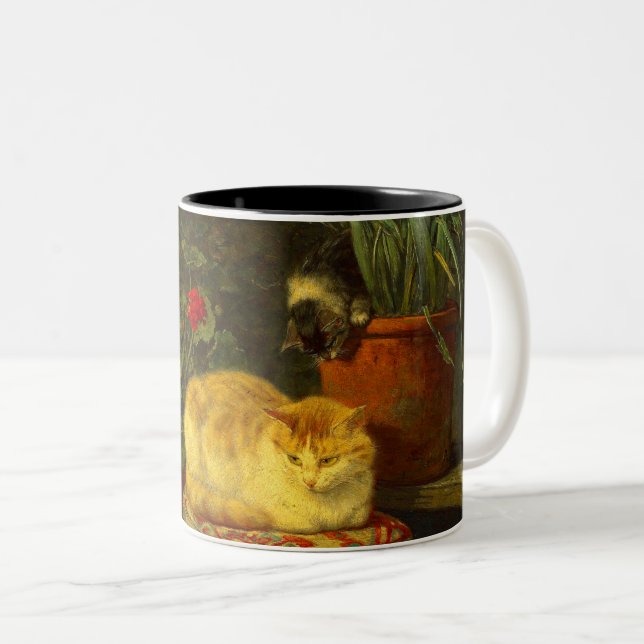 Caneca De Café Em Dois Tons Gatinhos no Play (Frente Esquerda)