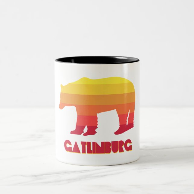 Caneca De Café Em Dois Tons Gatlinburg Tennessee Rainbow Bear (Centro)