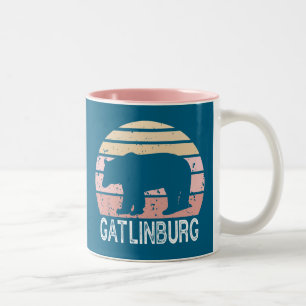 Caneca De Café Em Dois Tons Gatlinburg Tennessee Retro Bear