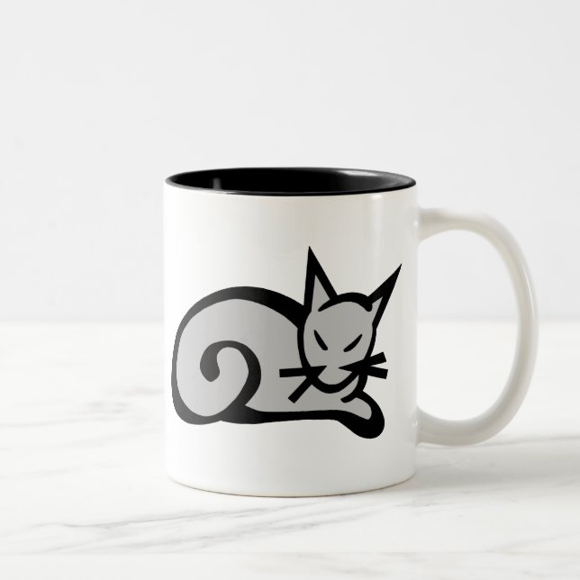 Caneca De Café Em Dois Tons Gato (Direita)