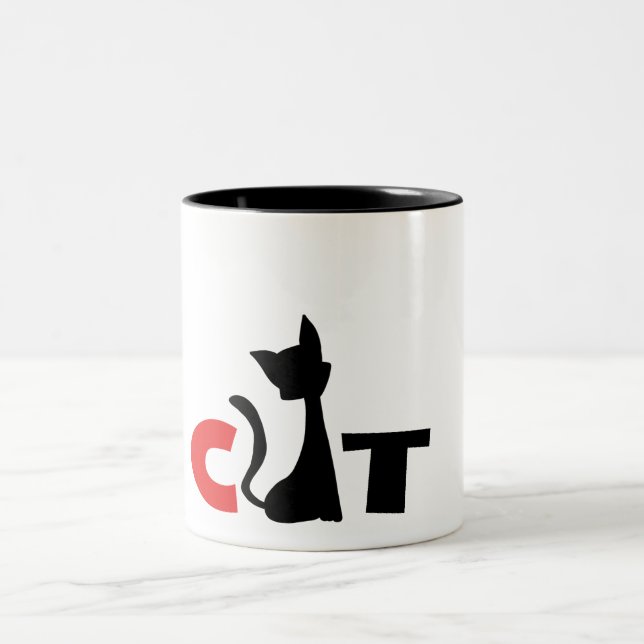 Caneca De Café Em Dois Tons Gato (Centro)