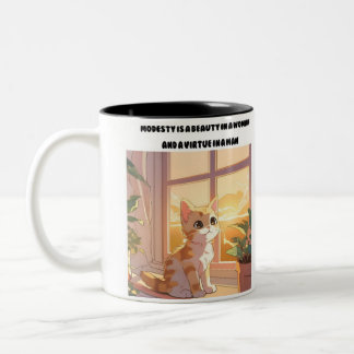 Caneca De Café Em Dois Tons Gato