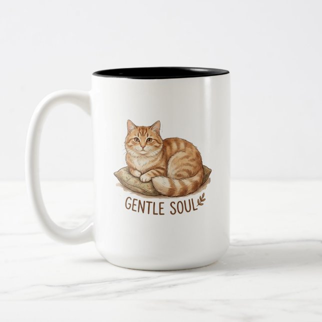 Caneca De Café Em Dois Tons gato alma gentil (Esquerda)