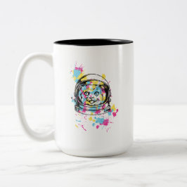 Caneca De Café Em Dois Tons Gato Astronauta