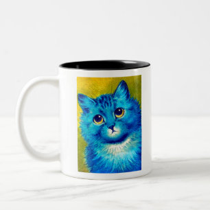 Caneca De Café Em Dois Tons Gato azul de Louis Wain