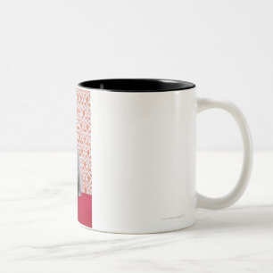 Caneca De Café Em Dois Tons Gato (azul do russo) e fundo do papel de parede