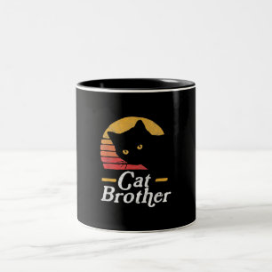 Caneca De Café Em Dois Tons Gato Brother Vintage Style Retro Gift Para Gato De