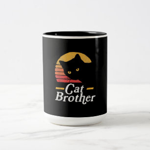 Caneca De Café Em Dois Tons Gato Brother Vintage Style Retro Gift Para Gato De